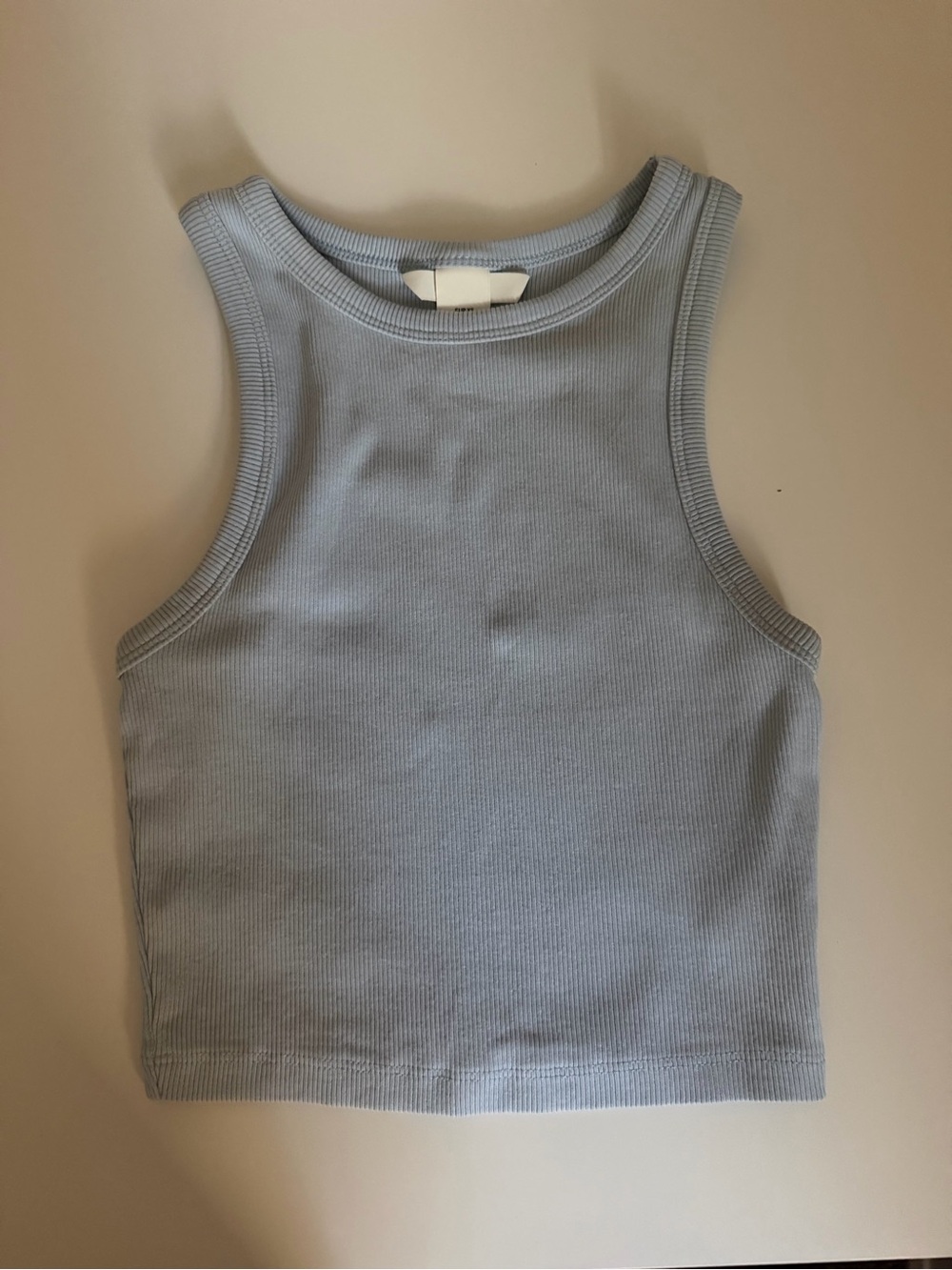 H&M Ribbed Tank Top - Light Blue